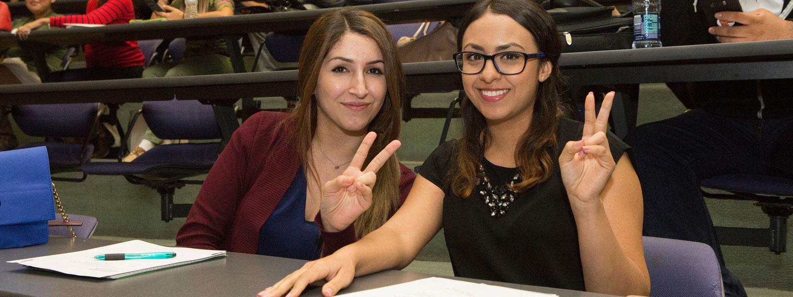 Students smile at CEP job fair